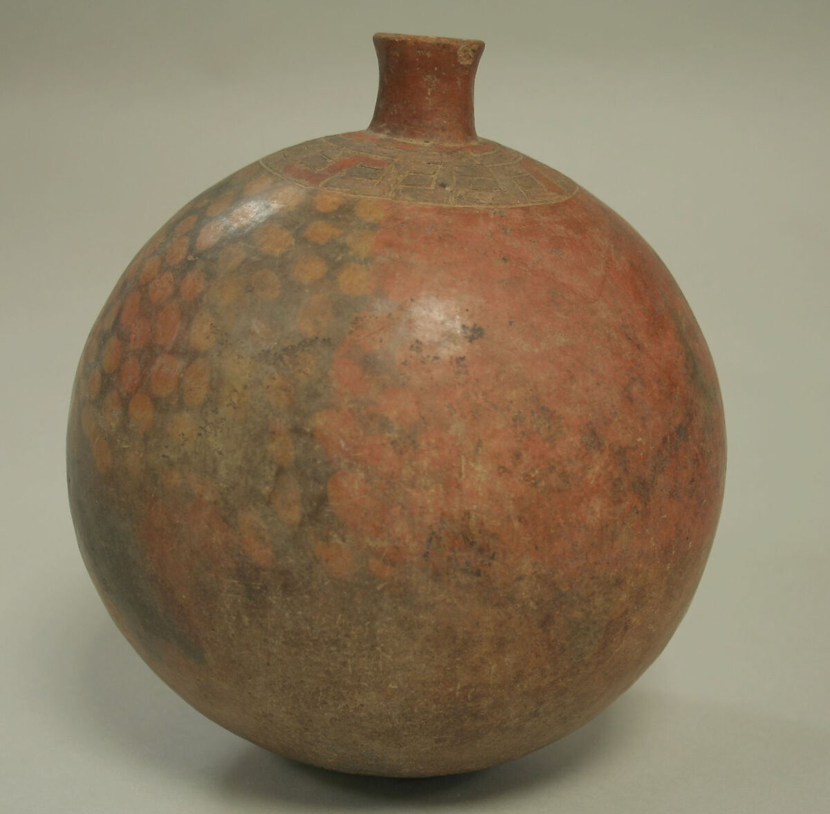 Single Spout Bottle with Resin Paint, Ceramic, pigment, Paracas 