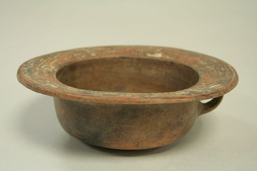 Bowl with Flat Rim, Ceramic, pigment, Paracas 