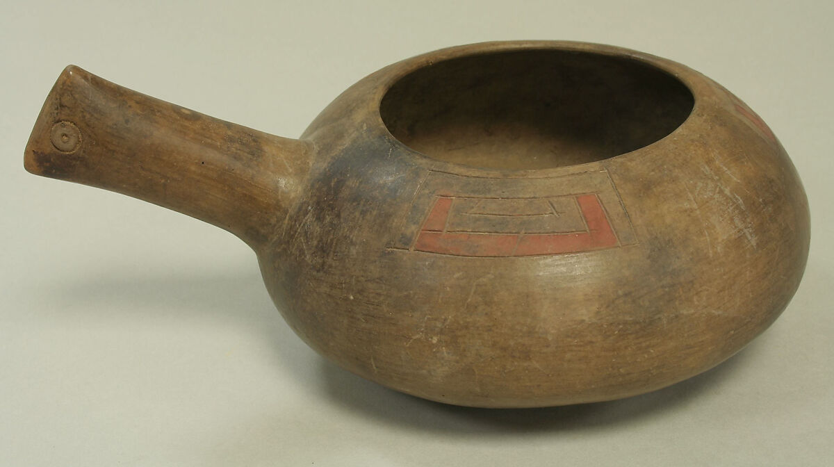 Vessel with Handle, Ceramic, pigment, Paracas 
