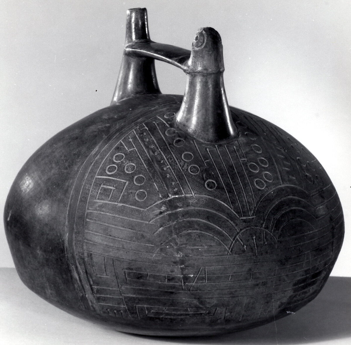 Bottle, Feline Face, Ceramic, Paracas