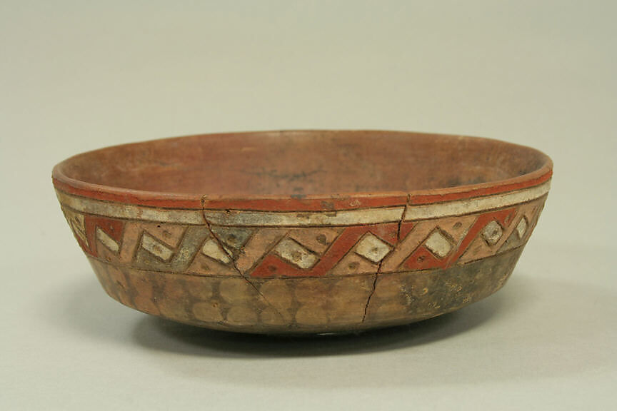 Incised Painted Bowl, Ceramic, pigment, Paracas 