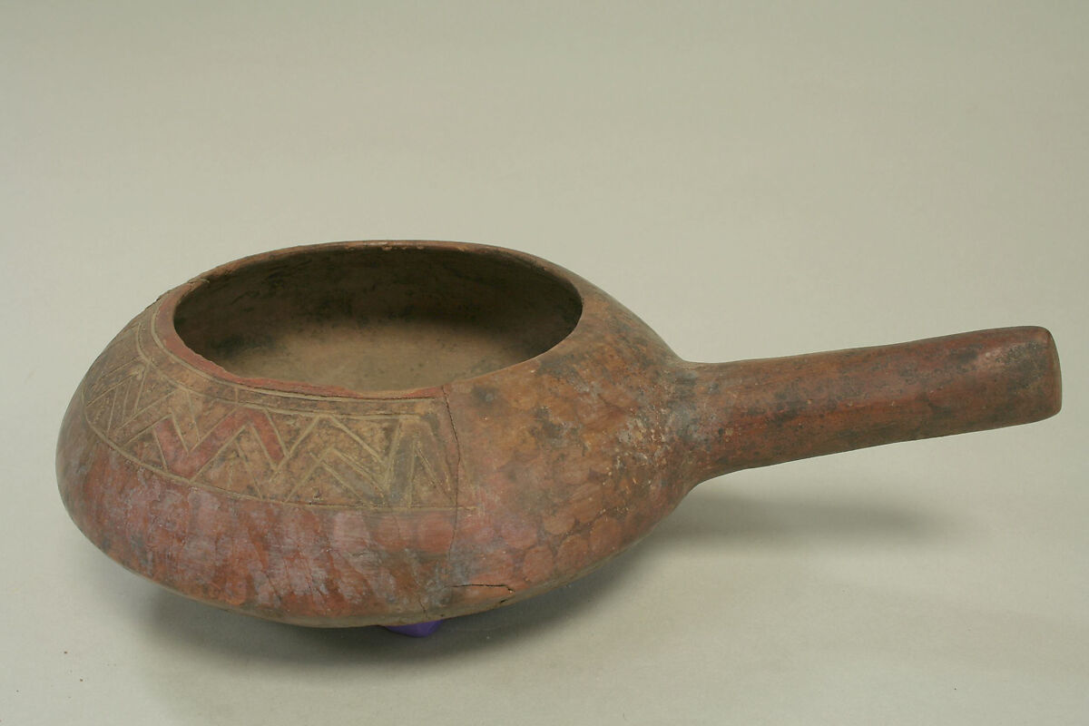 Vessel with Handle, Ceramic, pigment, Paracas