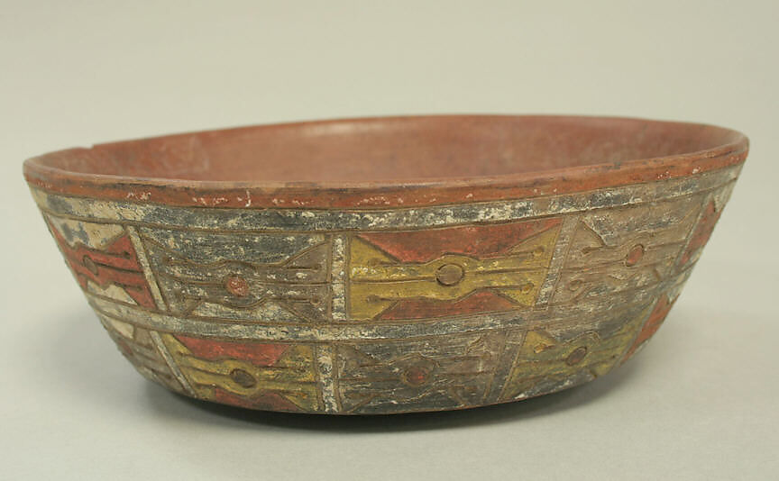 Incised Painted Bowl, Ceramic, pigment, Paracas 