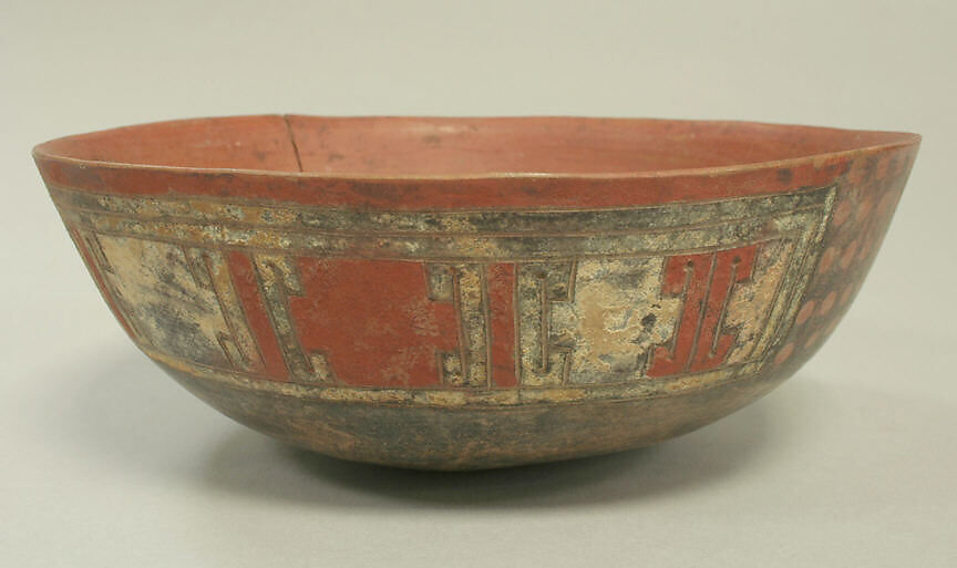 Incised Painted Bowl, Ceramic, pigment, Paracas 