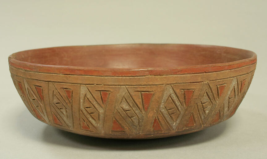 Incised Painted Bowl, Ceramic, pigment, Paracas 