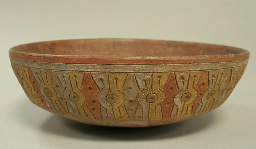 Incised Painted Bowl, Ceramic, pigment, Paracas 