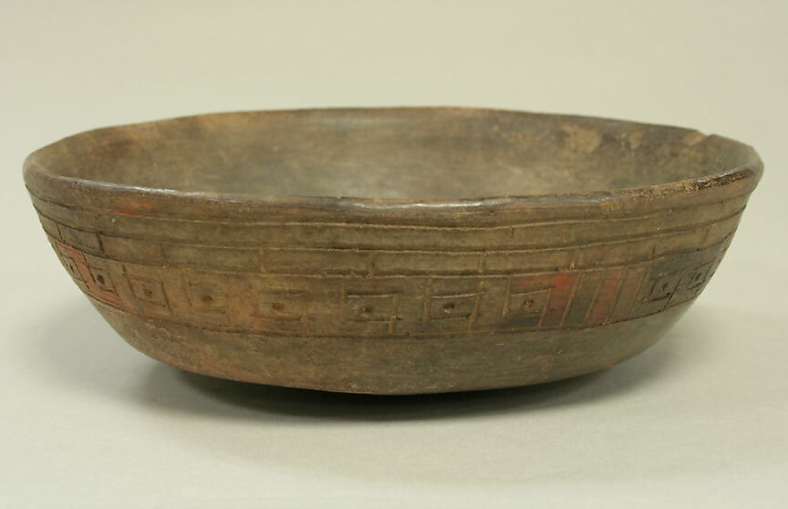 Incised Painted Bowl, Ceramic, pigment, Paracas 