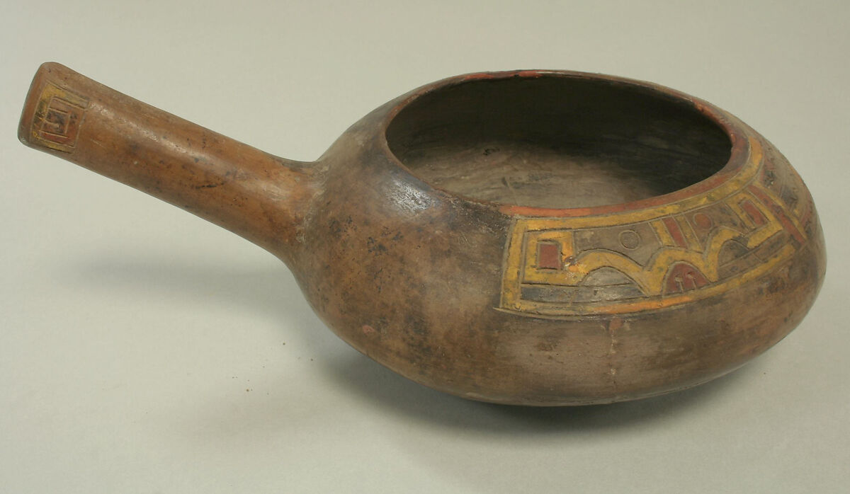 Vessel with Handle, Ceramic, pigment, Paracas 
