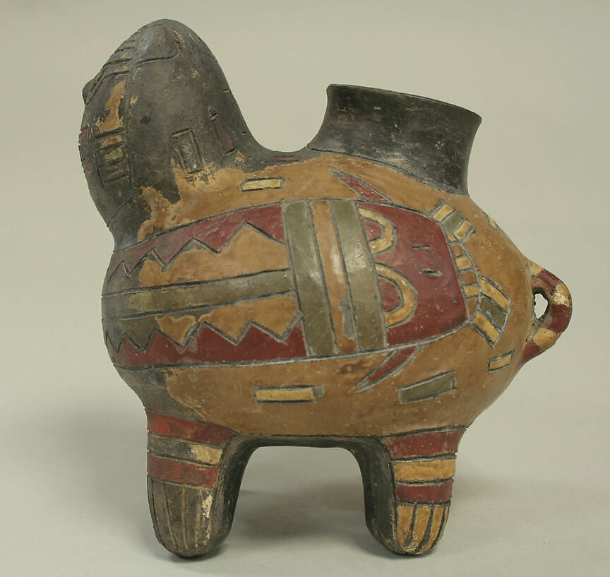 Feline Bottle, Ceramic, Paracas 