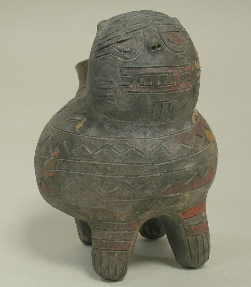 Feline Bottle, Ceramic, Paracas
