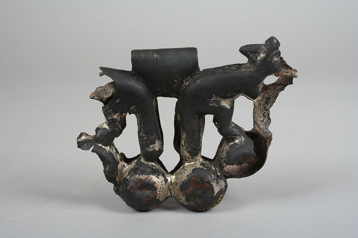 Copper Belt Fragment, Copper, silver gilt, Moche
