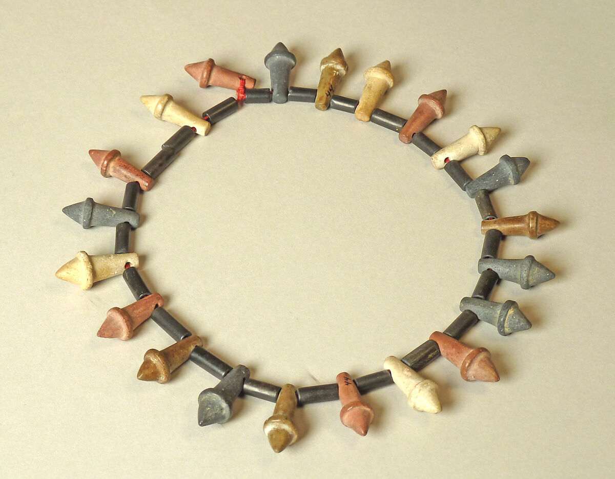 Stone Necklace with Mace Heads, Stone, Moche 