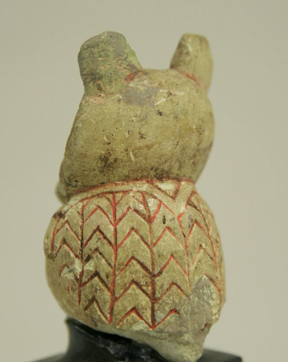 Figure of an Owl, Bone, cinnabar, Moche