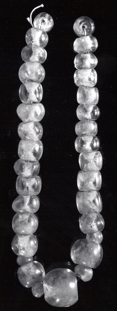 Necklace, Rock crystal, amethyst, Moche 