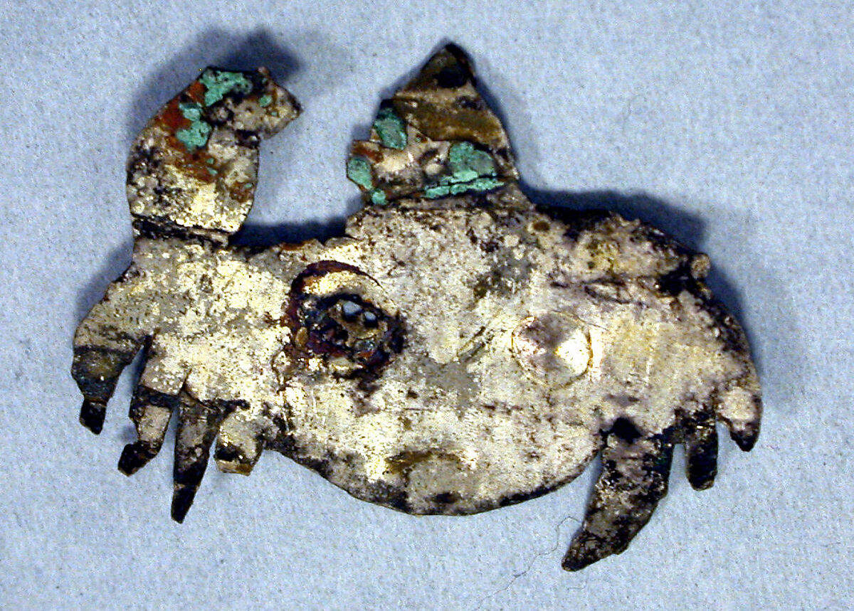 Crab Ornament, Silver, Peru; central coast (?) 