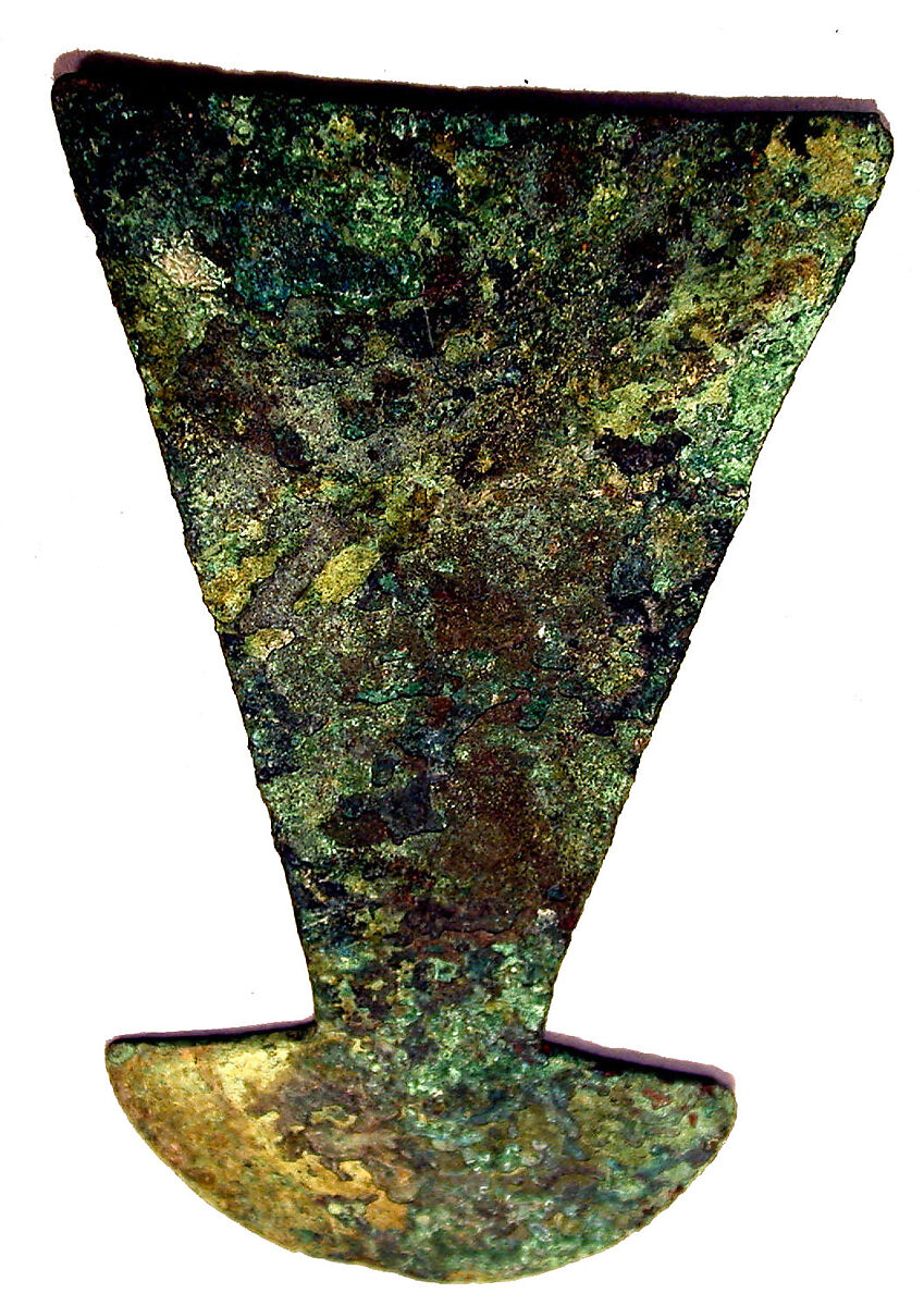 Knife, Copper (hammered), Moche 