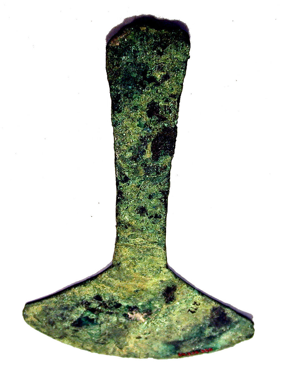 Knife, Copper (hammered), Moche 