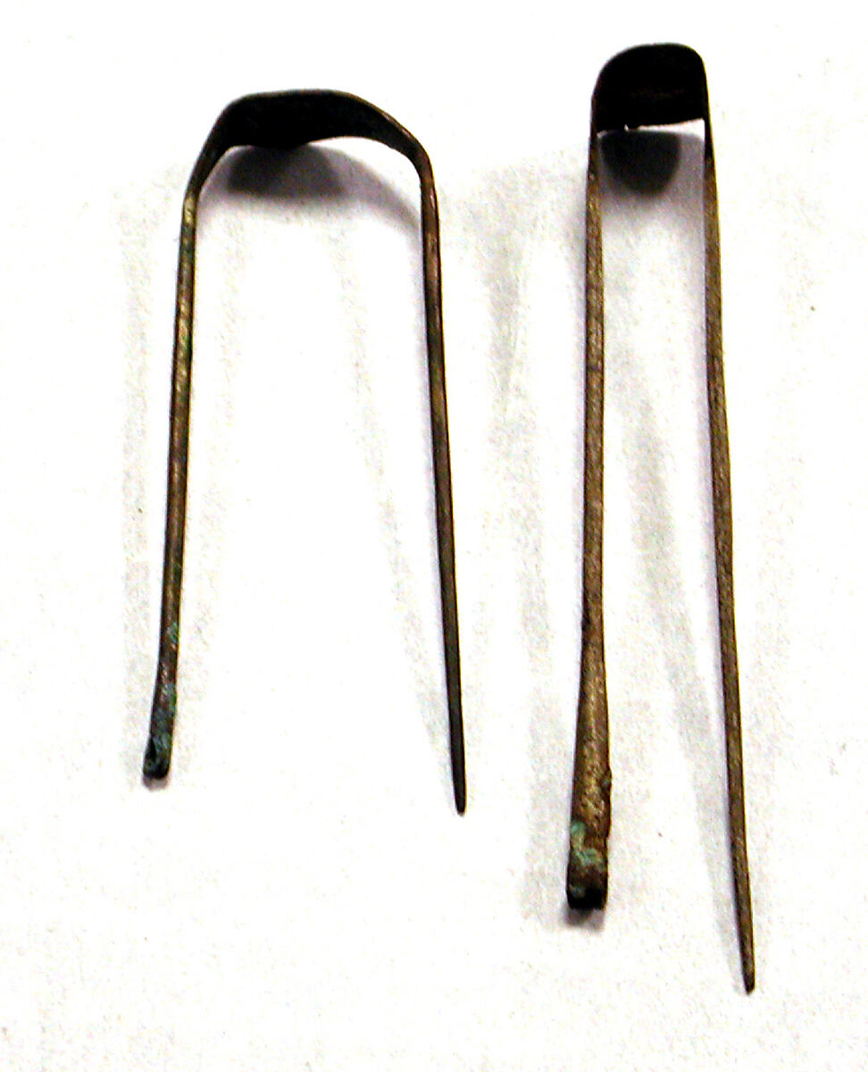 Hammered Copper Tweezers, Copper (hammered), silver gilt (?), Peru; north coast (?) 