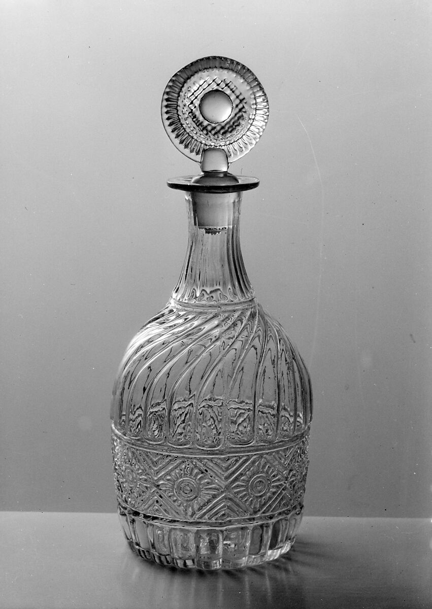 Decanter, Blown molded lead glass, American 