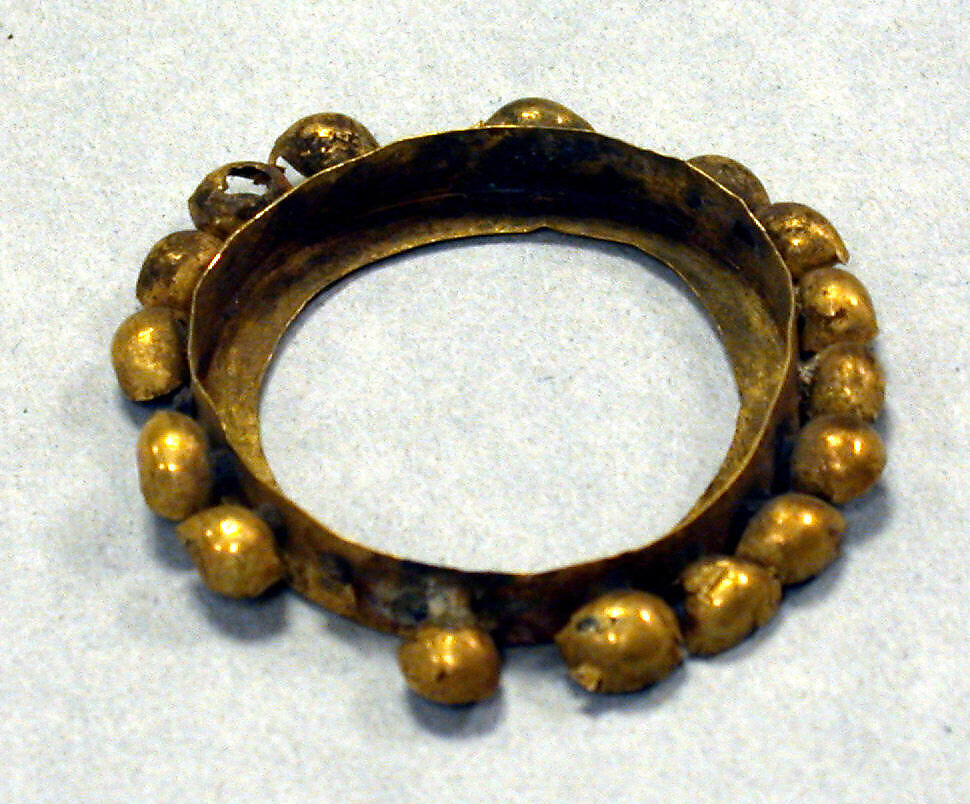 Hammered Gold Band with Bells, Gold (hammered), Peru; north coast (?) 