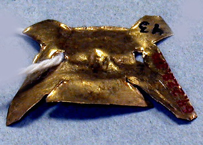 Hammered Gold Ornament Fragment, Gold (hammered), Peruvian 