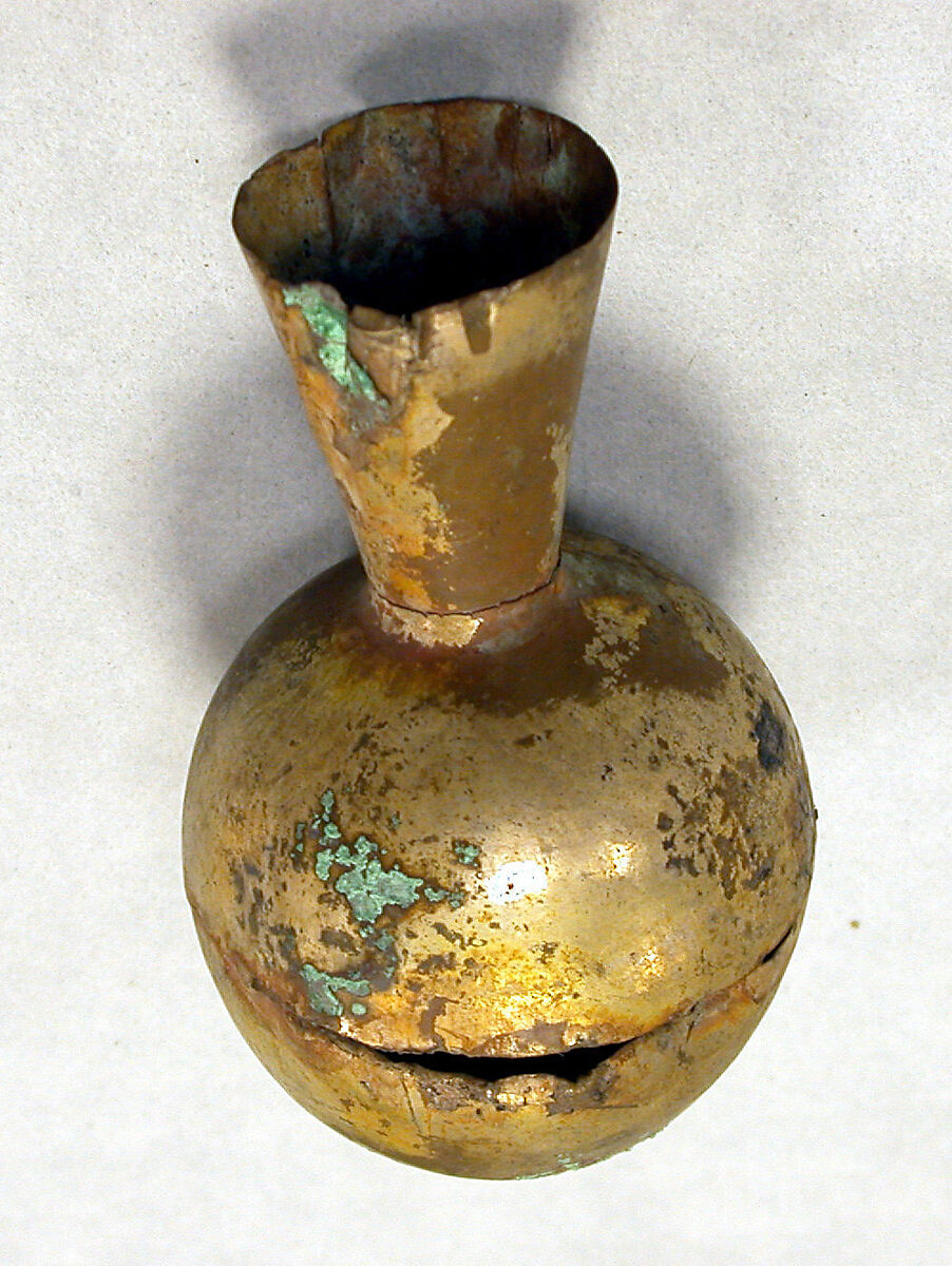 Miniature Bottle, Silver, gilt, Chimú or Chancay 