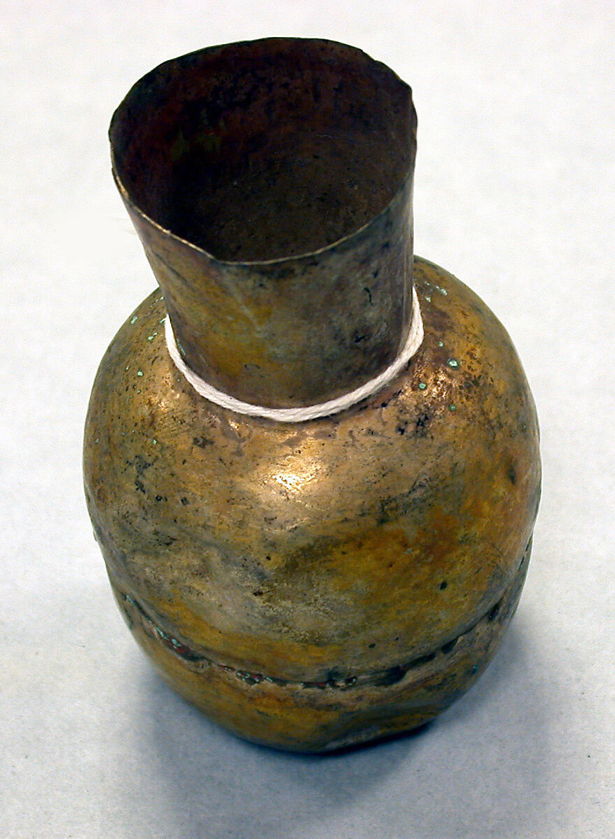 Miniature Bottle, Silver, gilt, Chimú or Chancay 