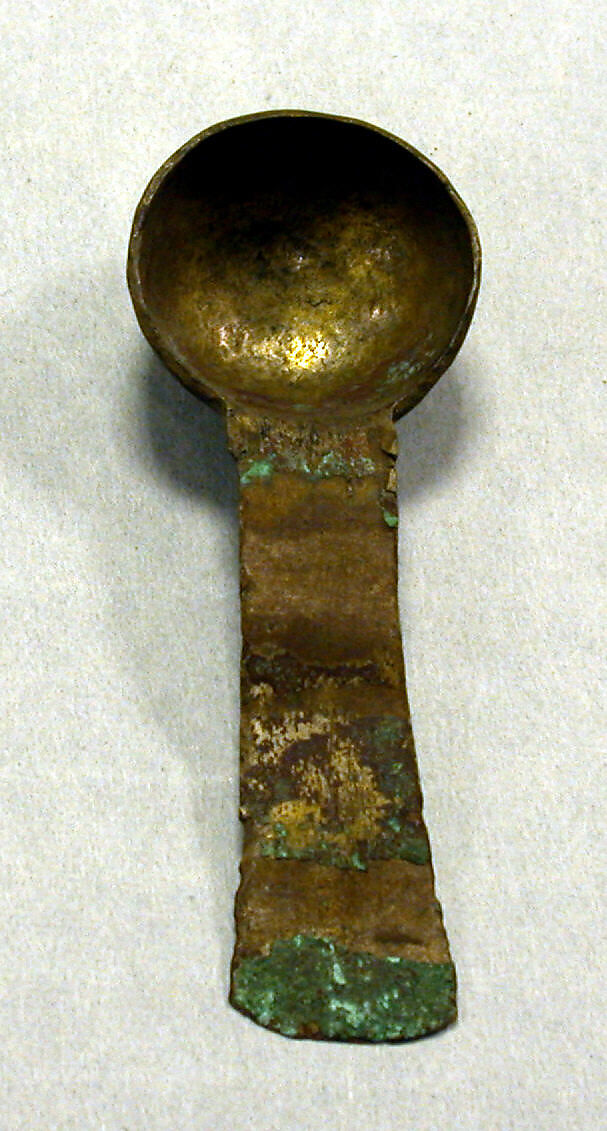 Hammered Silver Spoon, Silver (hammered), gilt, Peru; north coast (?) 