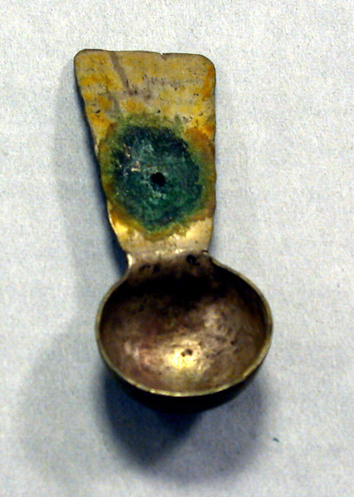 Hammered Silver Spoon, Silver (hammered), gilt, Peru; north coast (?) 