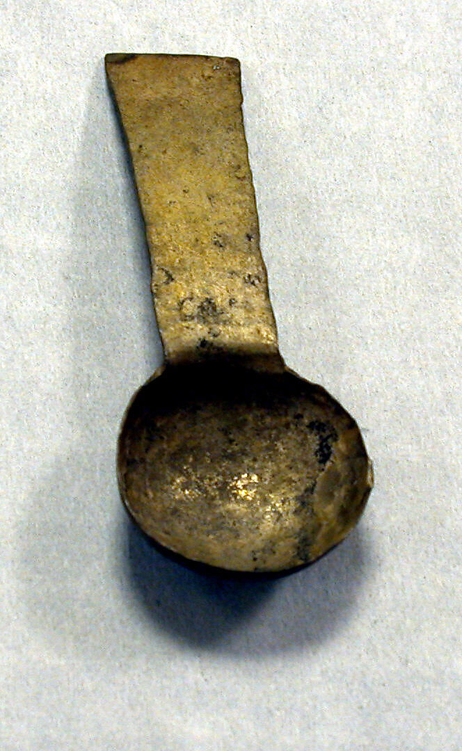 Hammered Silver Spoon, Silver (hammered), gilt, Peru; north coast (?) 