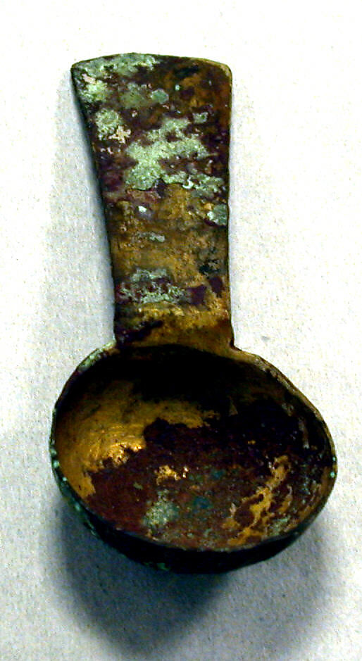 Hammered Silver Spoon, Silver (hammered), gilt, Peru; north coast (?)