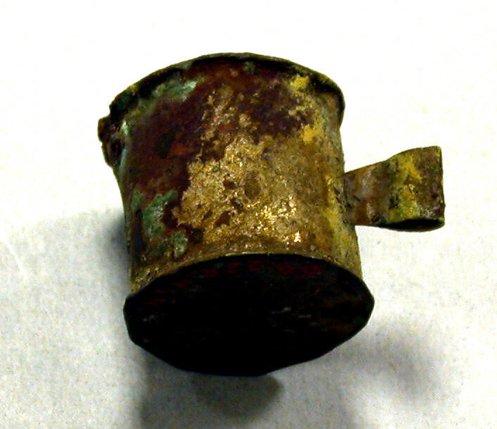 Miniature Drum, Copper (hammered), gilt (?), Chimú or Chancay 