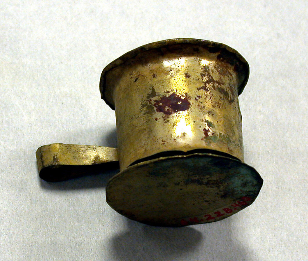 Hammered Silver Miniature Drum, Silver (hammered), gilt (?), Chimú or Chancay 