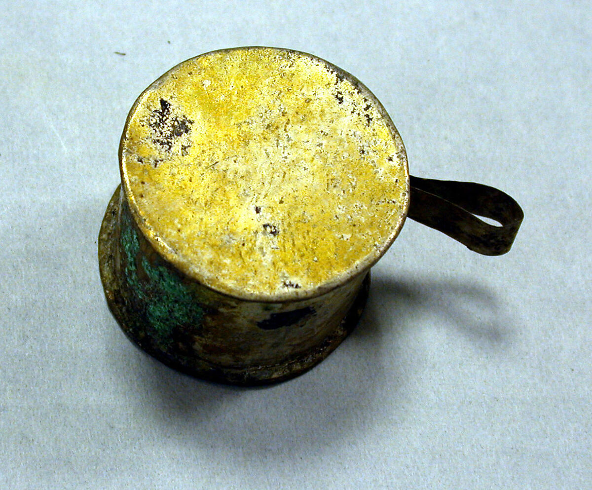 Hammered Silver Miniature Drum, Silver (hammered), gilt (?), Chimú or Chancay 