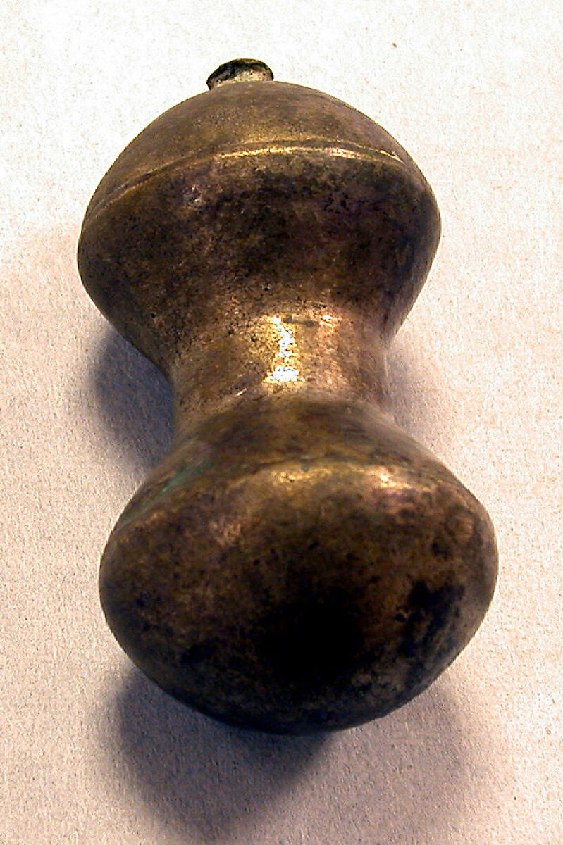 Hammered Silver Peanut Ornament, Silver (hammered), gilt, Peru; north coast (?) 