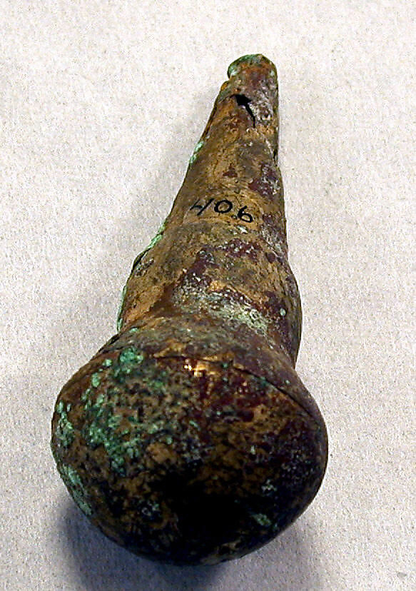 Hammered Silver Cone Ornament, Silver (hammered), gilt, Peru; north coast (?) 