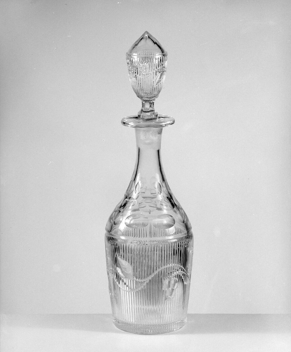 Decanter, Pressed glass, American 