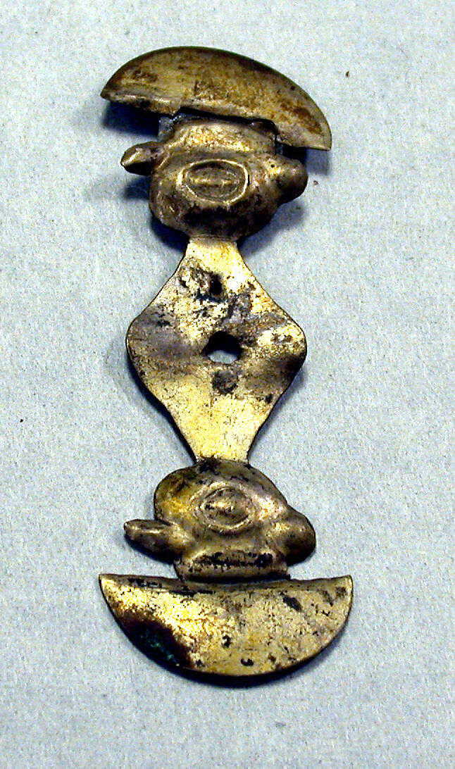 Hammered Silver Figure Ornament, Silver (hammered), gilt, Chimú or Chancay 