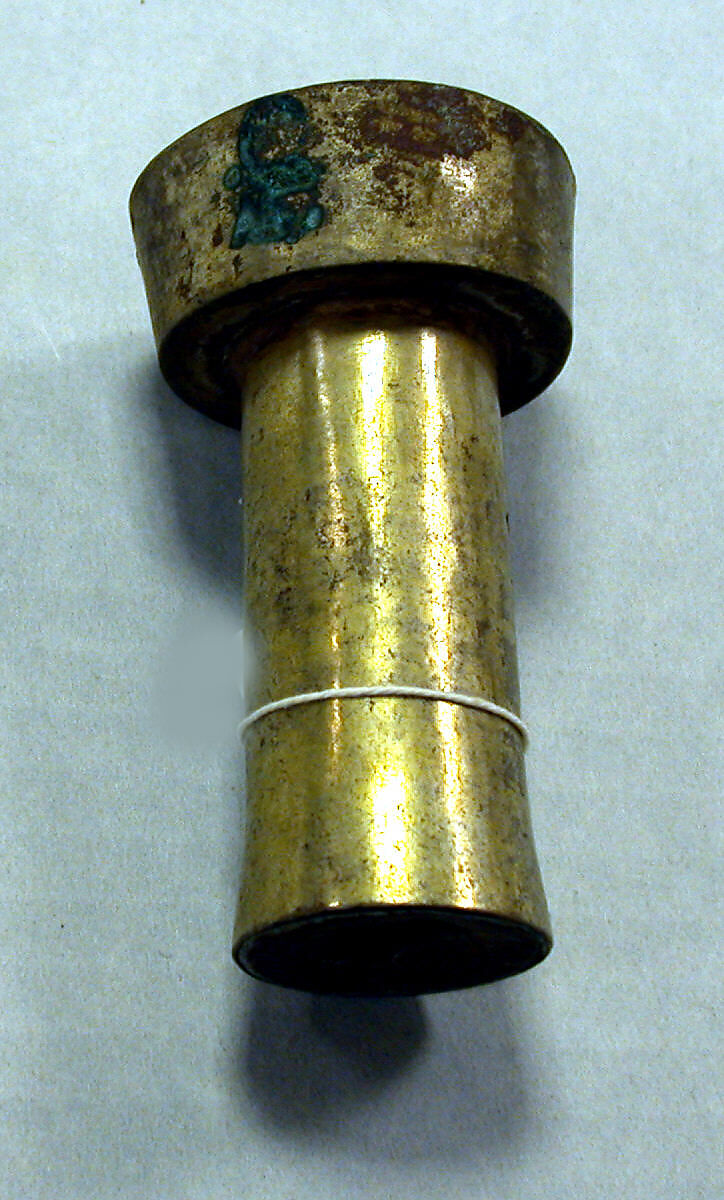 Hammered Silver Rattle Beaker, Silver (hammered), gilt, Peru; north coast (?) 