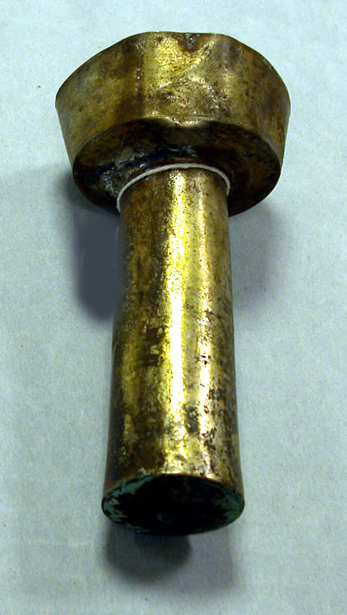 Hammered Silver Rattle Beaker, Silver (hammered), gilt, Peru; north coast (?) 