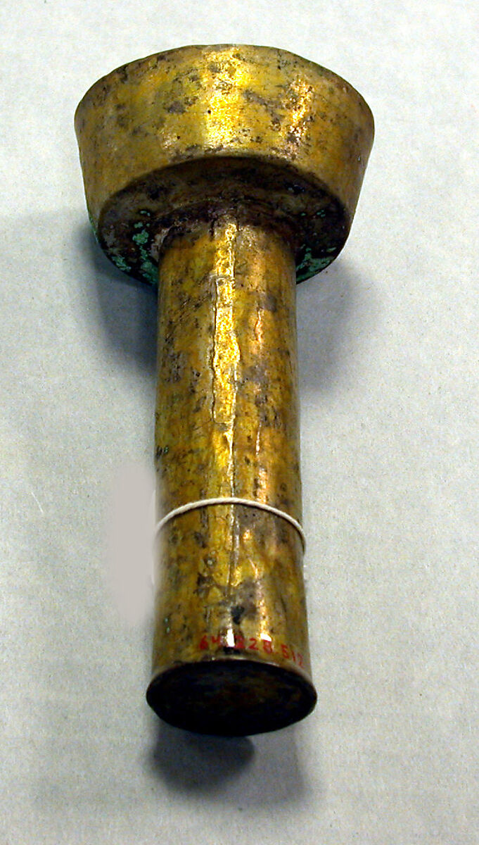 Hammered Silver Rattle Beaker, Silver (hammered), gilt, Peru; north coast (?) 