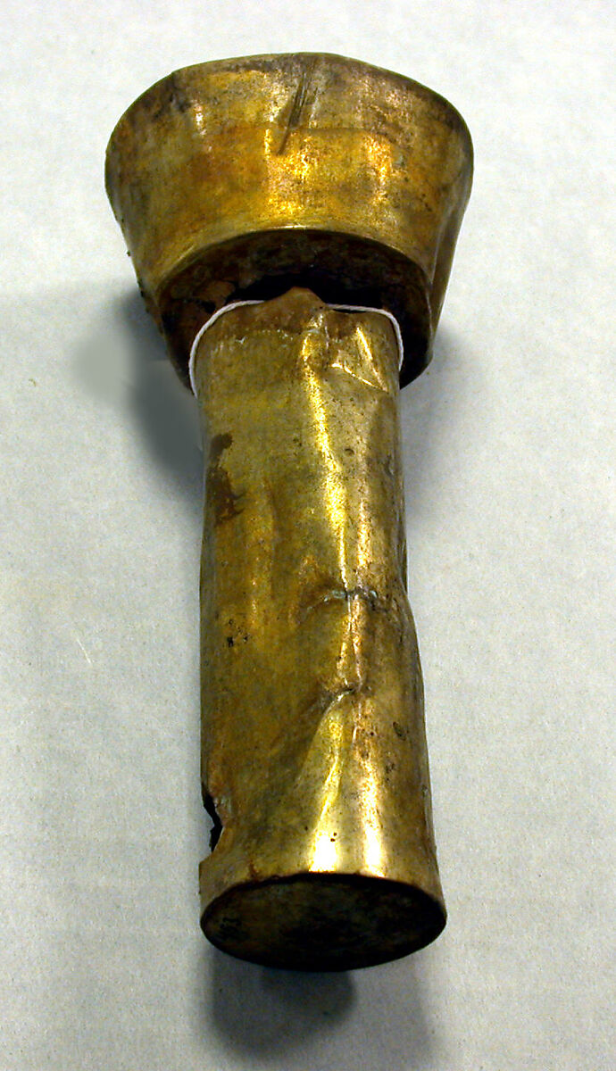 Hammered Silver Rattle Beaker, Silver (hammered), gilt, Peru; north coast (?) 