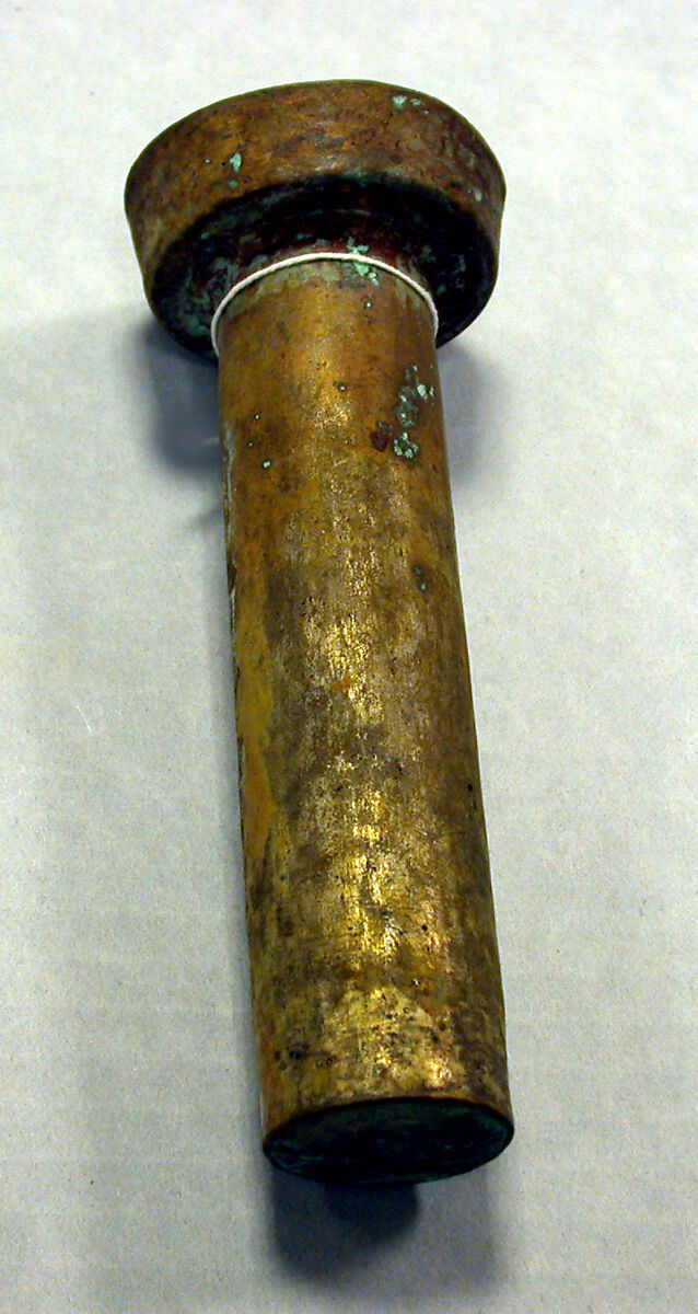 Hammered Silver Rattle Beaker, Silver (hammered), gilt, Peru; north coast (?) 