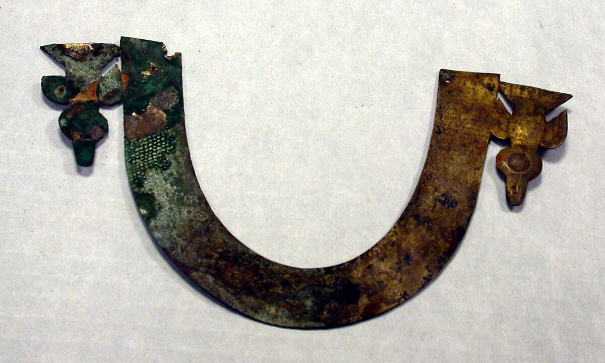 Hammered Silver Arc Ornament, Silver (hammered), copper (?) gilt, Chimú 