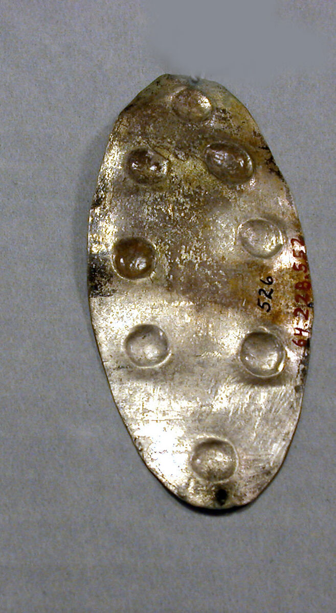 Hammered Silver Ornament with Repoussé Disks, Silver (hammered), gilt, Peru; north coast (?) 
