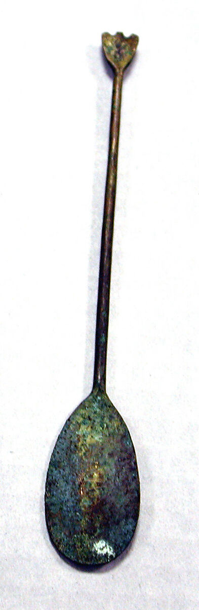 Hammered Copper Spatula, Copper, silver gilt (?), Peruvian 