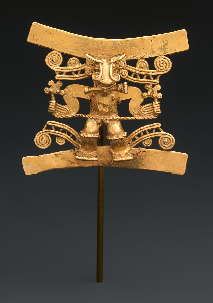 Figure pendant, Greater Chiriquí artist, Gold, Diquís