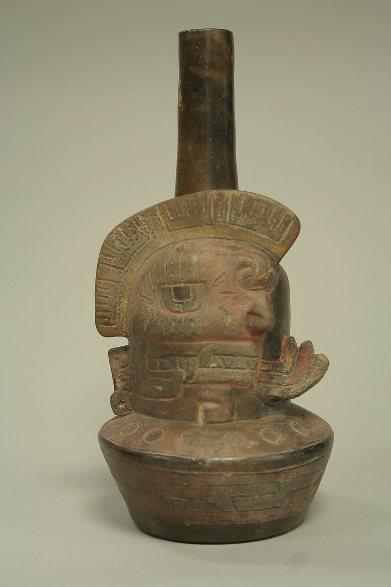 Bottle: Head, Ceramic, Cupisnique 