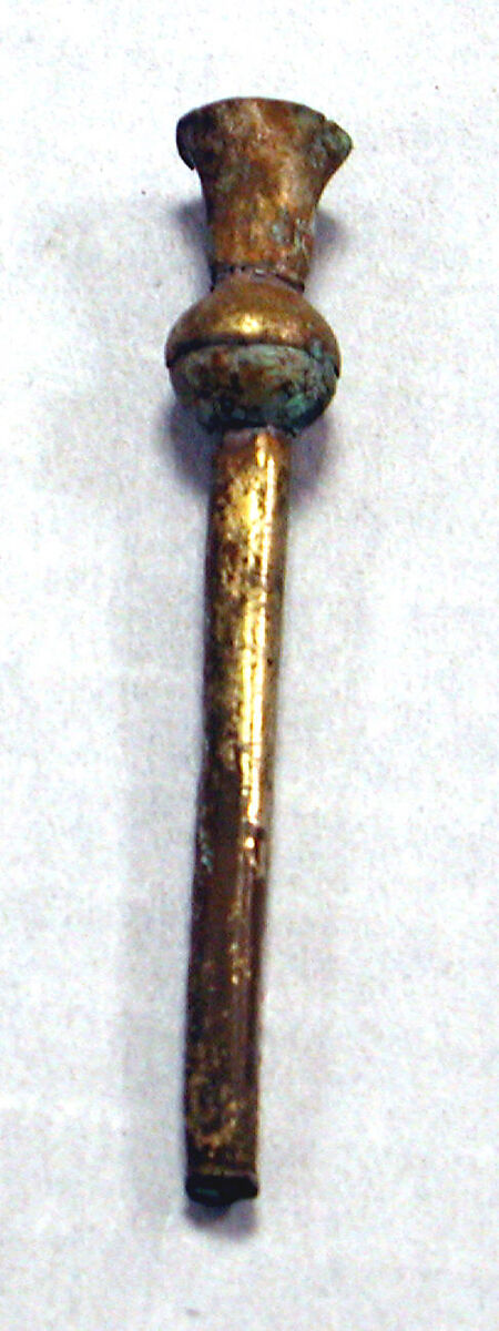 Hammered Silver Miniature Scepter, Copper (hammered), gilt, Peru; north coast (?) 