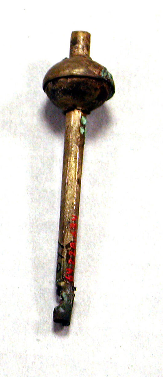 Hammered Silver Miniature Scepter, Silver (hammered), gilt, Peru; north coast (?) 